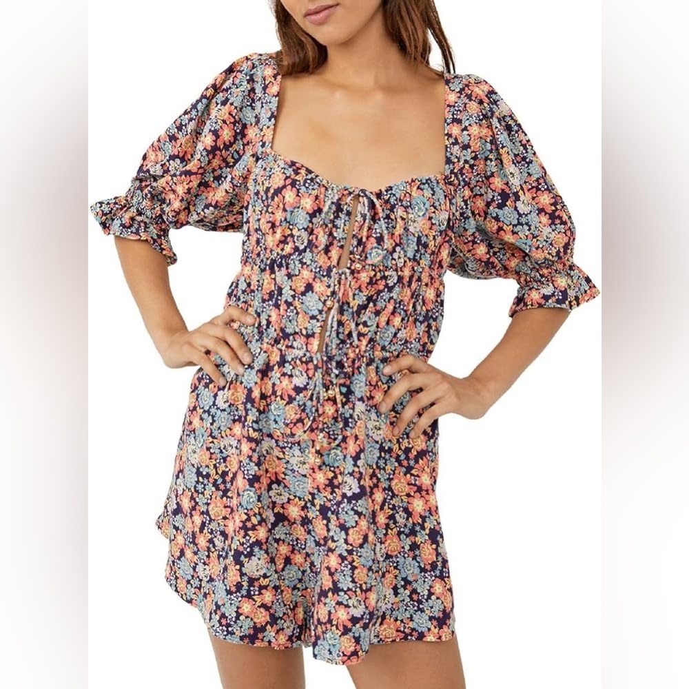 Free People Show Me Love Floral Linen Romper